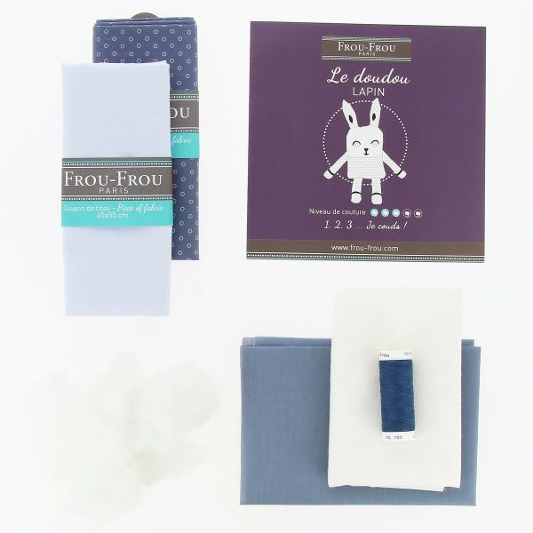 Kit Couture DIY Frou-Frou - LE DOUDOU LAPIN Odonata Gris foncé K0050-4-3 image