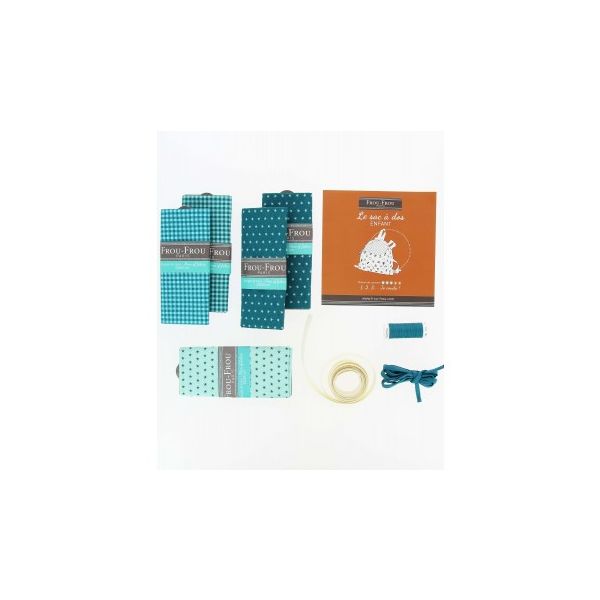 Kit Couture DIY Frou-Frou - LE SAC A DOS ENFANT Etoiles Turquoise foncé K0050-7-3 image