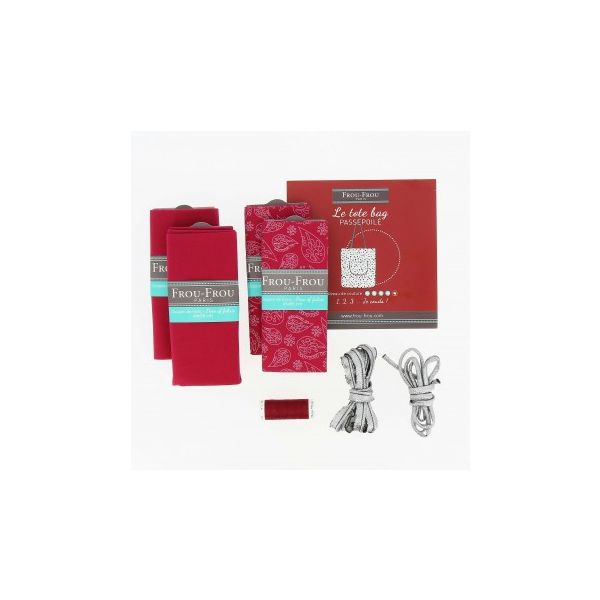 Kit Couture DIY Frou-Frou - LE TOTE BAG PASSEPOILE Odonata Bordeaux glamour K0050-8-2 image