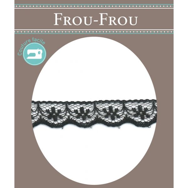 Dentelle Nylon Unis 12mm Frou-Frou noir 1024-8-1 image