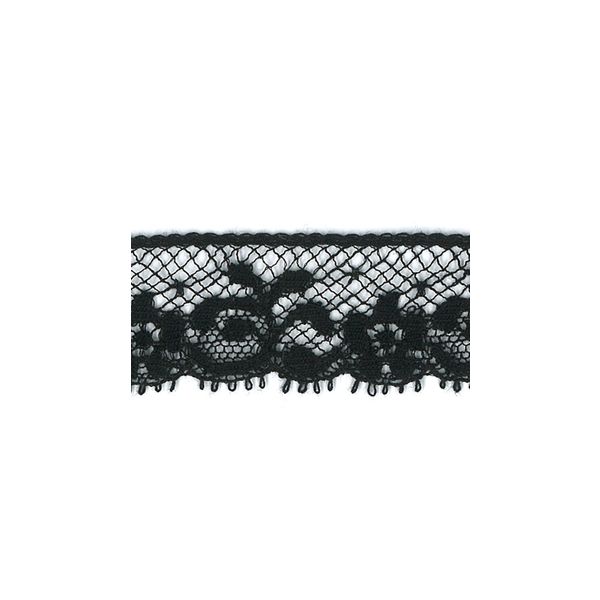 Dentelle de Calais Tulle 18mm Frou-Frou Tulle Noir 1130-0-1 petite image
