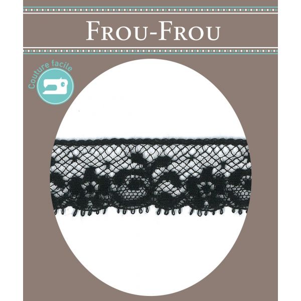 Dentelle de Calais Tulle 18mm Frou-Frou Tulle Noir 1130-0-1 image