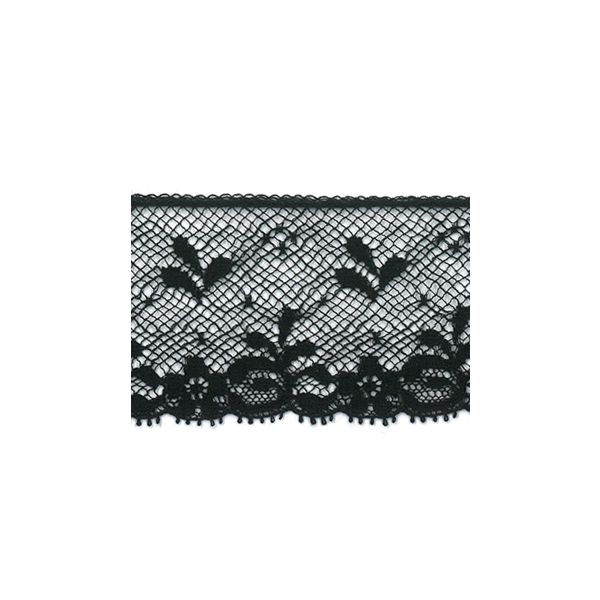 Dentelle de Calais Tulle 40mm Frou-Frou Tulle Noir 1131-0-1 petite image