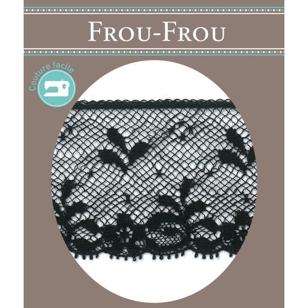 Dentelle de Calais Tulle 40mm Frou-Frou Tulle Noir 1131-0-1 image