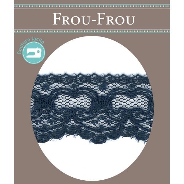 Dentelle Tulle Polyester Frou-Frou 30mm Tulle Bleu foncé 1247-0-4 image
