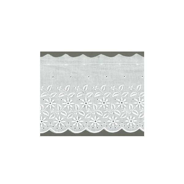 Broderie anglaise coton Frou-Frou 95mm Blanc 1307-95-2 petite image