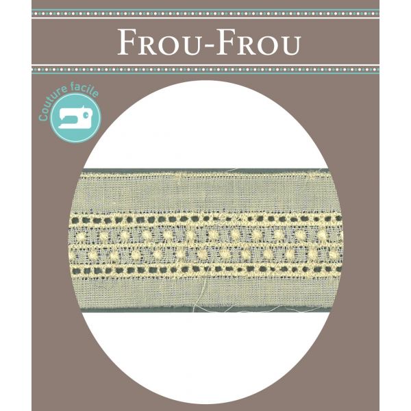 Broderie anglaise Coton 28mm Frou-Frou  Noir 1308-28-3 image