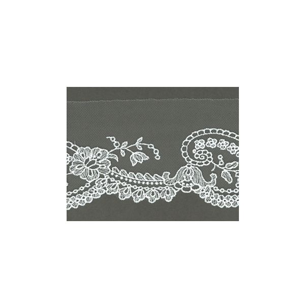 Dentelle Tulle Polyester Frou-Frou 75mm Tulle Blanc 1318-75-2 petite image