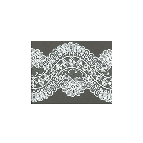 Dentelle Tulle Polyester Frou-Frou 80mm Tulle Blanc 1320-80-2 petite image