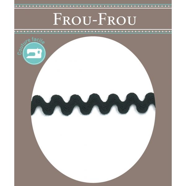 Ruban Croquet Zigzag Polyester Frou Frou Noir 1479-0-1 image