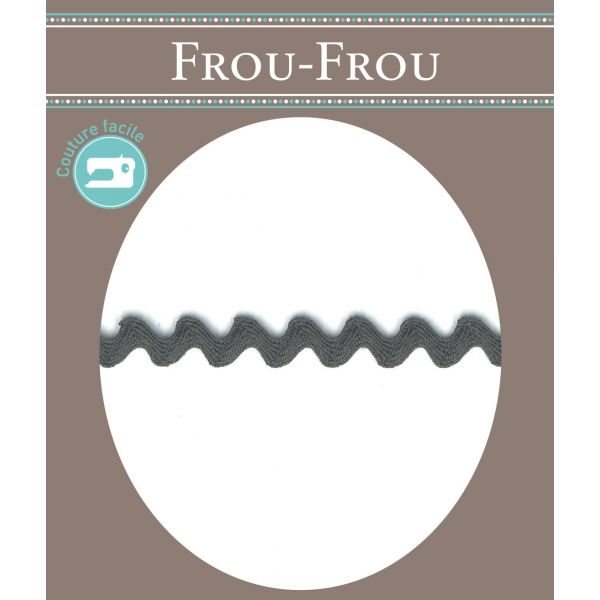 Ruban Croquet Zigzag Polyester Frou Frou Gris foncé 1479-0-37 image
