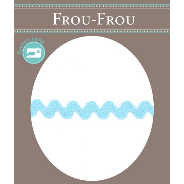 Ruban Croquet Zigzag Polyester Frou Frou Bleu layette 1479-0-8 image
