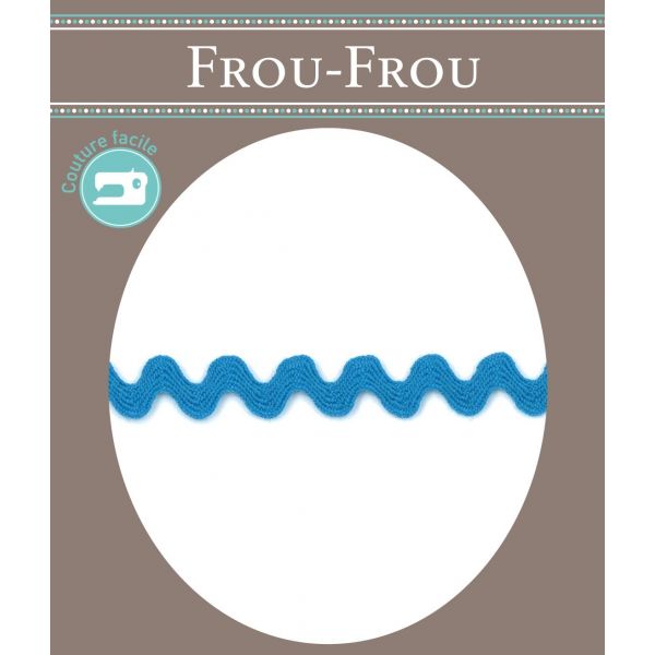 Ruban Croquet Zigzag Polyester Frou Frou Turquoise 1479-0-9 image