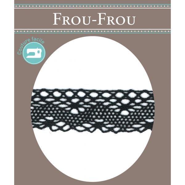 Dentelle Coton Frou-Frou 20mm Noir 1701-20-1 image