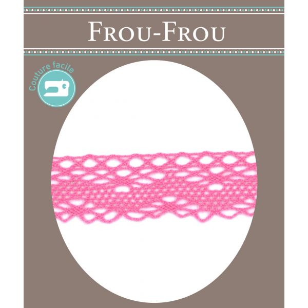 Dentelle Coton Frou-Frou 20mm Rose Camélia 1701-20-47 image