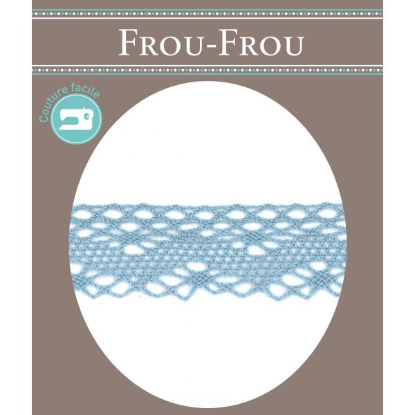 Dentelle Coton Frou-Frou 20mm Bleu layette 1701-20-8 image