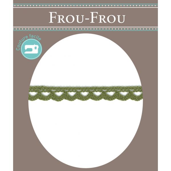 Dentelle Galon Coton Frou-Frou 8mm Kaki 1703-8-19 image