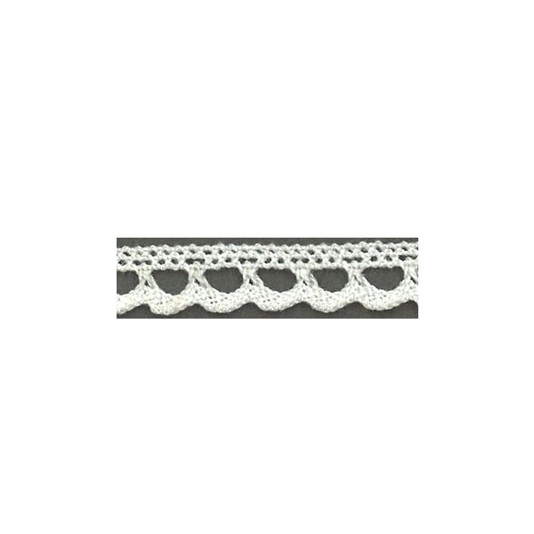 Dentelle Galon Coton Frou-Frou 8mm Blanc 1703-8-2 petite image