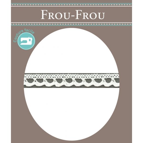 Dentelle Galon Coton Frou-Frou 8mm Blanc 1703-8-2 image