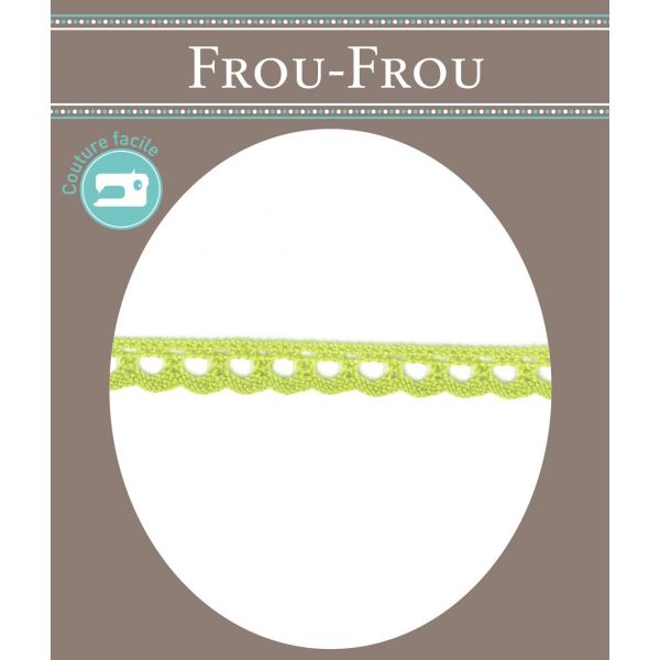 Dentelle Galon Coton Frou-Frou 8mm Vert pomme 1703-8-21 image