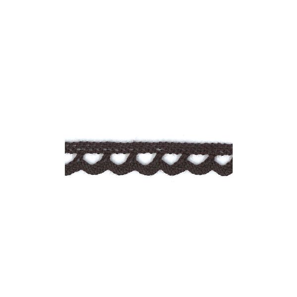 Dentelle Galon Coton Frou-Frou 8mm Chocolat 1703-8-26 petite image
