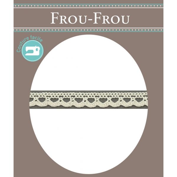 Dentelle Galon Coton Frou-Frou 8mm Blanc cassé 1703-8-3 image