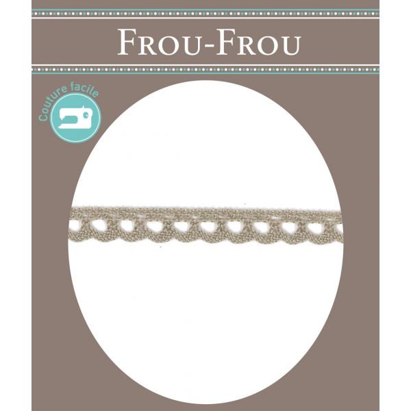 Dentelle Galon Coton Frou-Frou 8mm Beige clair 1703-8-32 image