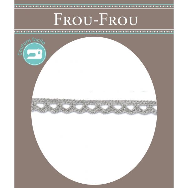Dentelle Galon Coton Frou-Frou 8mm Gris perle 1703-8-36 image