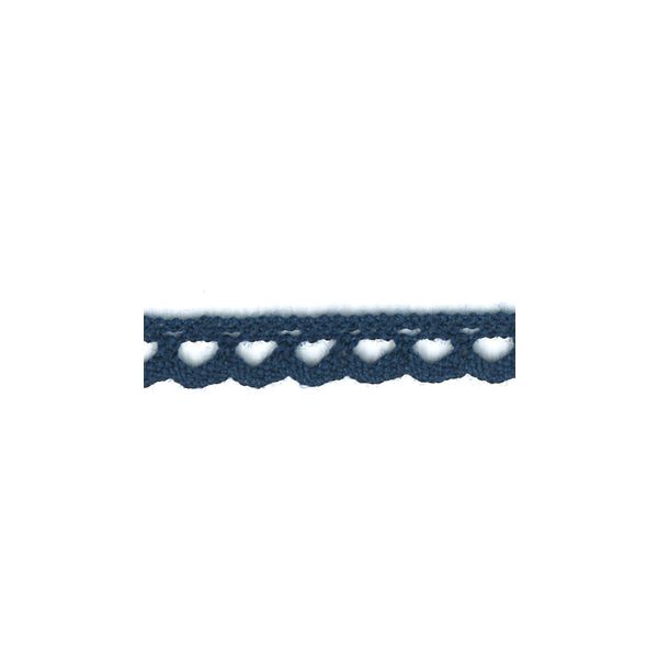 Dentelle Galon Coton Frou-Frou 8mm Bleu foncé 1703-8-4 petite image