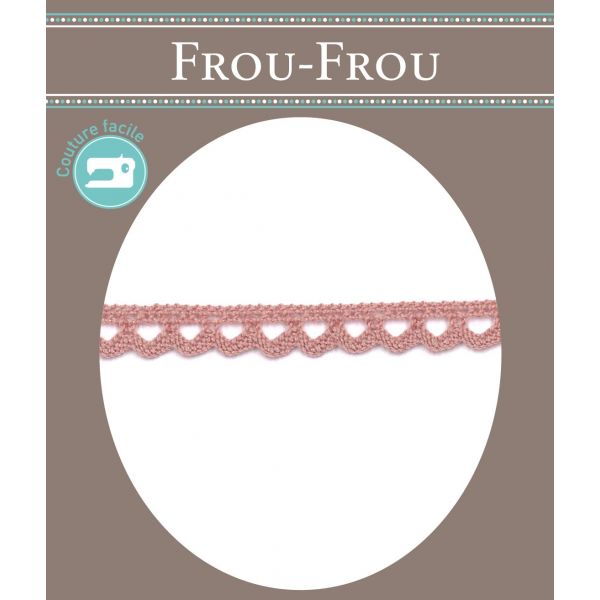 Dentelle Galon Coton Frou-Frou 8mm Rose poudré 1703-8-45 image