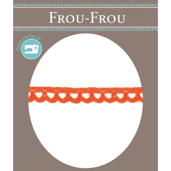Dentelle Galon Coton Frou-Frou 8mm Orange 1703-8-56 image