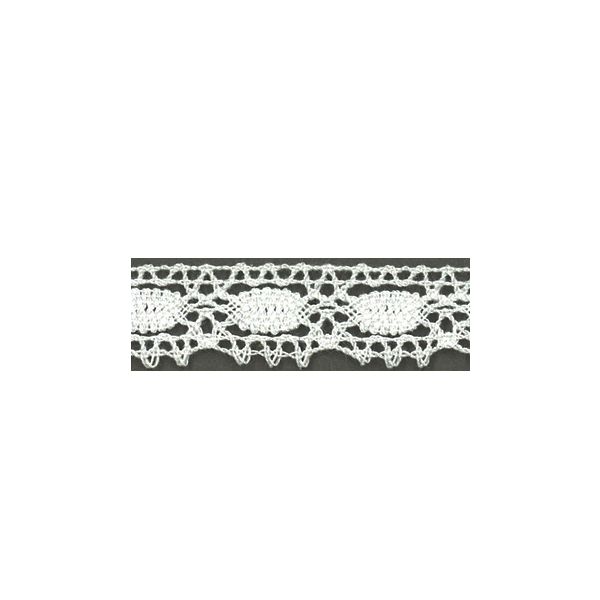 Dentelle Galon Coton Frou-Frou 19mm Blanc 1704-19-2 petite image
