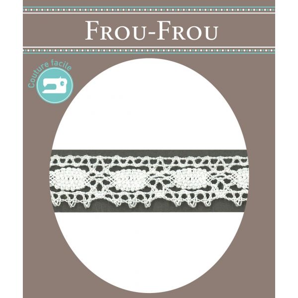 Dentelle Galon Coton Frou-Frou 19mm Blanc 1704-19-2 image