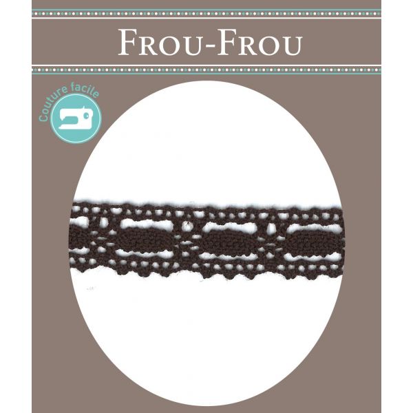 Dentelle Galon Coton Frou-Frou 19mm Chocolat 1704-19-26 image