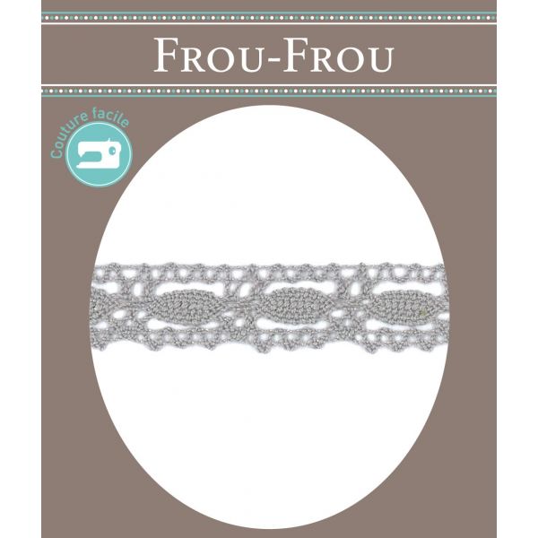Dentelle Galon Coton Frou-Frou 19mm Gris perle 1704-19-36 image