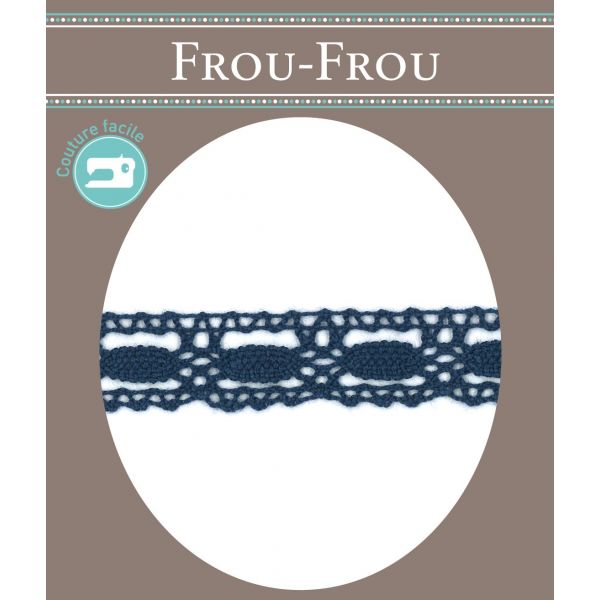 Dentelle Galon Coton Frou-Frou 19mm Bleu foncé 1704-19-4 image