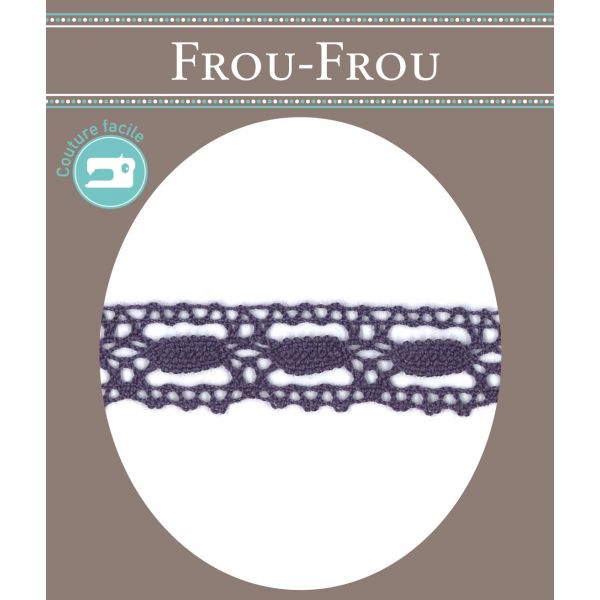 Dentelle Galon Coton Frou-Frou 19mm Myrtille 1704-19-48 image