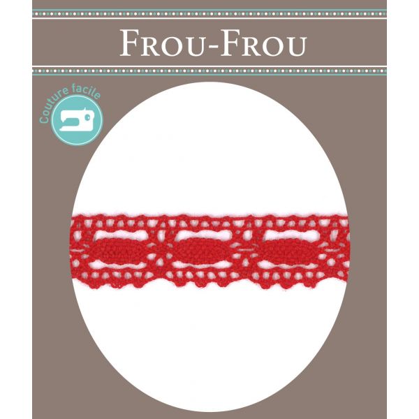 Dentelle Galon Coton Frou-Frou 19mm Rouge vif 1704-19-50 image