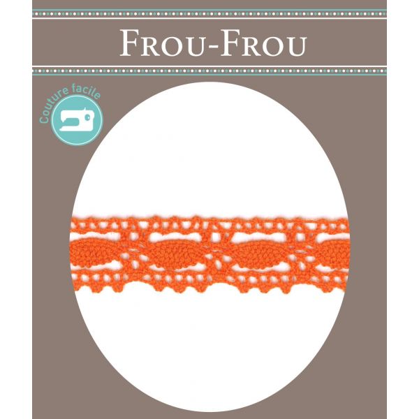 Dentelle Galon Coton Frou-Frou 19mm Orange 1704-19-56 image