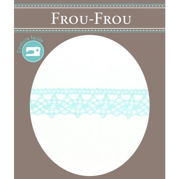 Dentelle Galon Fantaisie Coton Frou-Frou 12mm Bleu lagon 1785-0-11 image