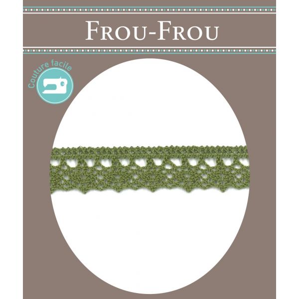 Dentelle Galon Fantaisie Coton Frou-Frou 12mm Kaki 1785-0-19 image