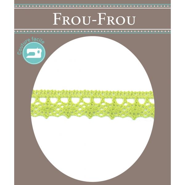 Dentelle Galon Fantaisie Coton Frou-Frou 12mm Vert pomme 1785-0-21 image