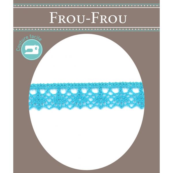 Dentelle Galon Fantaisie Coton Frou-Frou 12mm Turquoise 1785-0-24 image