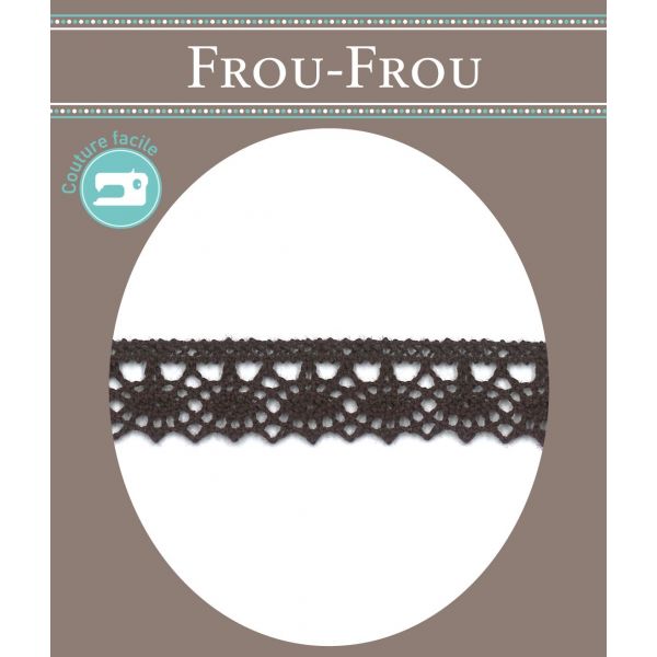 Dentelle Galon Fantaisie Coton Frou-Frou 12mm Chocolat 1785-0-26 image