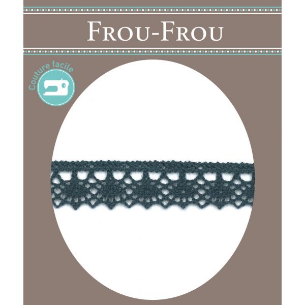 Dentelle Galon Fantaisie Coton Frou-Frou 12mm Gris foncé 1785-0-39 image