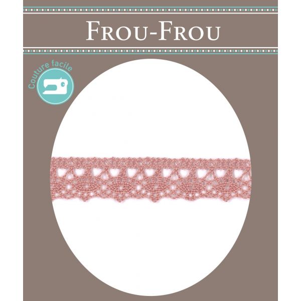Dentelle Galon Fantaisie Coton Frou-Frou 12mm Rose poudré 1785-0-45 image