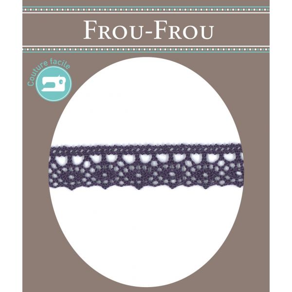 Dentelle Galon Fantaisie Coton Frou-Frou 12mm Myrtille 1785-0-48 image
