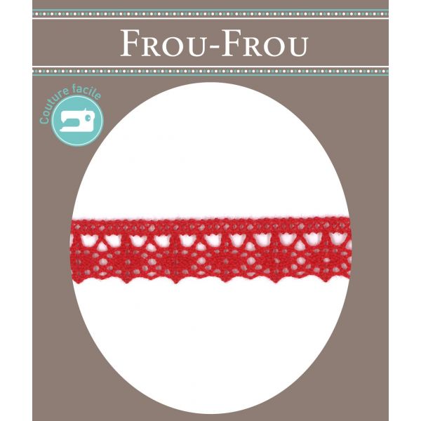 Dentelle Galon Fantaisie Coton Frou-Frou 12mm Rouge vif 1785-0-50 image
