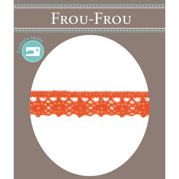 Dentelle Galon Fantaisie Coton Frou-Frou 12mm Orange 1785-0-56 image