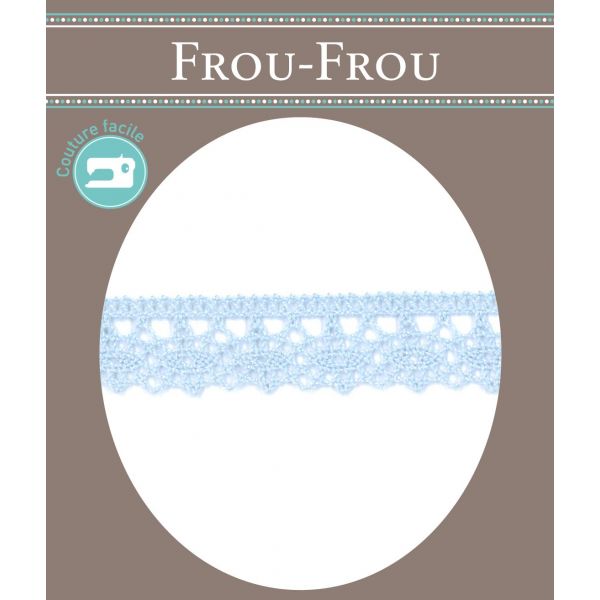 Dentelle Galon Fantaisie Coton Frou-Frou 12mm Bleu layette 1785-0-8 image